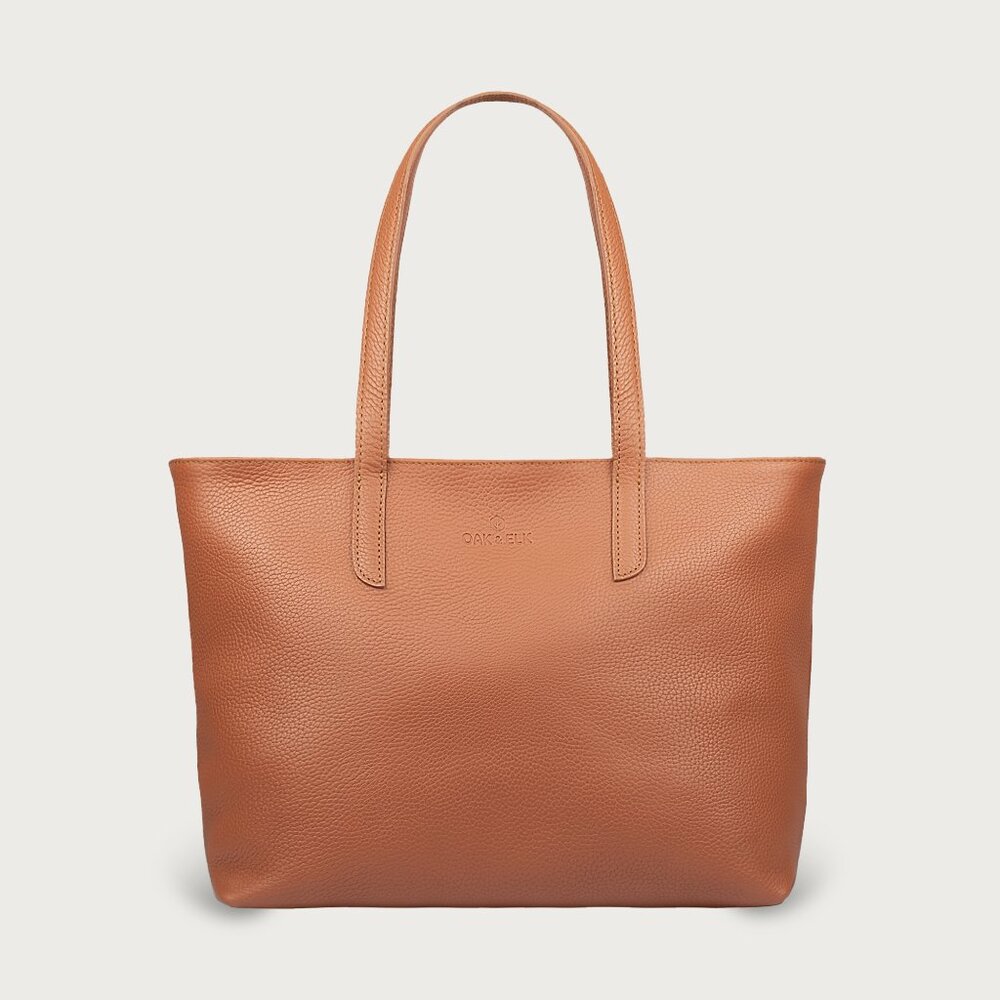 Genuine Leather Tote Bag Handbag - Color Tan